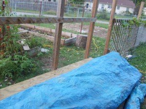 Removed part of the garden fence to place coop close