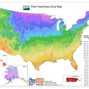 United States Hardiness Zone Map with Half Zones