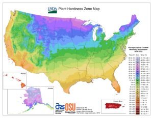 United States Hardiness Zone Map with Half Zones